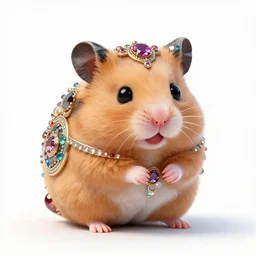 cute hamster made of ornate gemstones