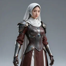 futuristic nun warrior, highly detailed, 4k, HDR, smooth, sharp focus, hyper realistic, high resolution