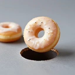4 5 mm cookbook photgraphy of a donut hitting a hole in one, photography by tyler mitchell