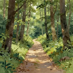path in the forest, illustration by regis loisel
