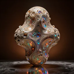 giant opalescent iridescent abstract cyber monolith sculpture on the moon, moody, warm tones, water reflection : : by jeff koons, dan mcpharlin daniel merrian : : ornate, dynamic, particulate, rich colors, intricate, elegant, highly detailed, centered, artstation, smooth, sharp focus, octane render, 3 d