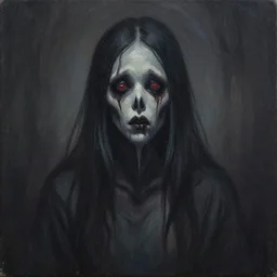 illustration of a scary creepy being by sophia rapata art, oil on canvas, 8 k