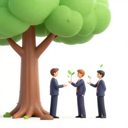 businessmen growing from a tree