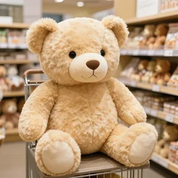 teddy bears shopping for groceries in japan