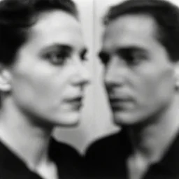 a blurry old photo of an unknown person, black and white, reflections, close up photography by irving penn and saul leiter