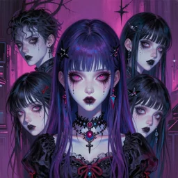 9 0 s, pastel goth aesthetic, creepy gothic portrait yami kawaii, vaporwave colors, anime manga, futuristic, hyperrealistic painting, by stanley twardowicz, ilya kuvshinov, rossdraws, trending on artstation