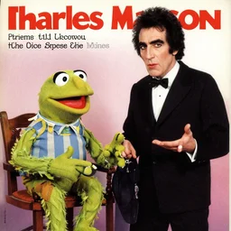 vintage magazine advertisement depicting charles manson hosting the muppet show