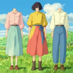clothing design, have a sense of design, animation, colorful in colour, by makoto shinkai