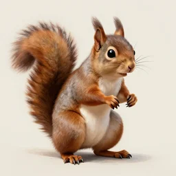 a squirrel warrior in the style of Rivulet Paper, realistic painting, high definition, digital art, very detailed
