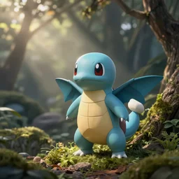 The pokemon totodile as a real life animal, nature photography, outdoors
