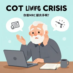 an illustration of an old man who is confused about the cost of living crisis