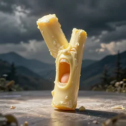 a stick of butter screaming in pain