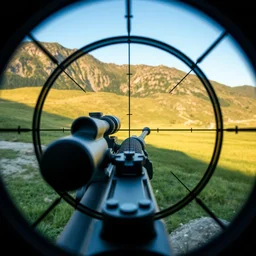 andrej karpathy in crosshairs of a rifle scope
