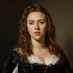portrait of scarlett johansson, 1 8 century painting