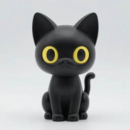 Anthro black cat vinyl toy figure
