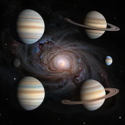 image by jwst featuring multiple planets and nebulae, 8 k
