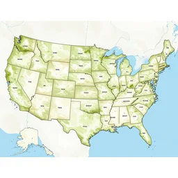 map of the united states without ohio