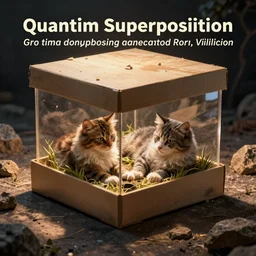 Quantum superposition cat dead and alive in a box