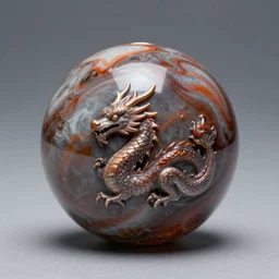 marble with a tiny dragon inside