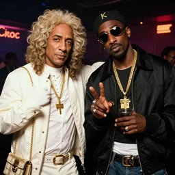 the physicist sir isaac newton and tupac shakur hanging out at the club, ciroc commercial, 8 k, cinematic lighting, sexy, gangsta