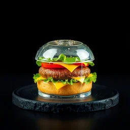 a burger made from glass