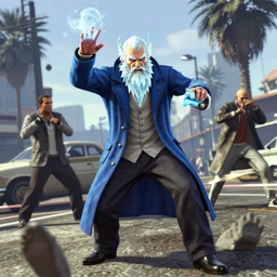 An ice mage wreaking havoc in GTA 5