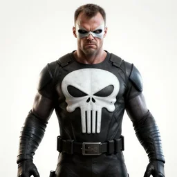 still photo of punisher, highly detailed, photorealistic portrait, bright studio setting, dramatic lighting, crisp quality and light reflections, unreal engine 5 quality render