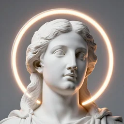 a neon ring around a renaissance statue head, ray tracing, hyper - realistic, hyper detailed, 8 k resolution, sharp focus