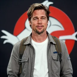 film still of Brad Pitt as Peter Venkman in Ghostbusters 1984