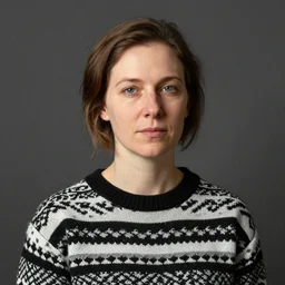 a woman with a black and white sweater, a character portrait by sigrid hjerten, pixabay contest winner, socialist realism, matte photo, studio portrait, adafruit