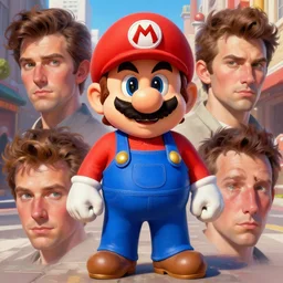 mario the crackhead drug addict in the streets of the mushroom kingdom, by shigenori soejima, by frank frazetta, by thomas kinkade, by ilya kuvshinov, digital painting masterpiece, beautiful brush strokes, advanced lighting technology, symmetry!!!, accurate and realistic faces and anatomy