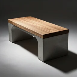 high tech concrete bench cube, wood top, minimal, dramatic lighting and composition, trending on artstation, concept art, wooden top