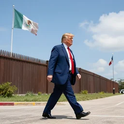 donald trump crossing the mexican border