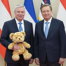 viktor orban holding a teddy bear by edward hopper