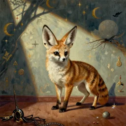 detailed, surrealistic painting of a dream that includes a fennec by dali, wallpaper