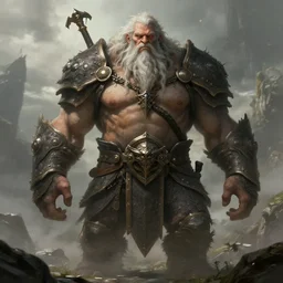 a highly detailed portrait of a massive epic fantasy giant old man concept art