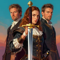 A beautiful portrait of sword, digital art by Eugene de Blaas and Ross Tran, vibrant color scheme, highly detailed, in the style of romanticism, cinematic, artstation, Greg rutkowski