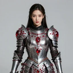 photo of a female warrior with ruby encrusted armour