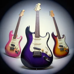 cyberpunk telecaster guitar designs, trending on Artstation, 8K, ultra wide angle, pincushion lens effect