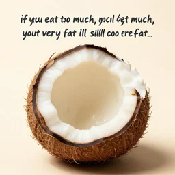 if you eat too much, you'll get very fat,, silly, coconuts,