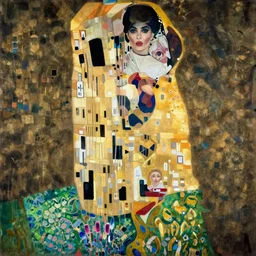 painting of Gal Gadot by Gustav klimt