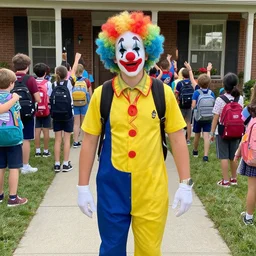 First day of school but everyone is a clown