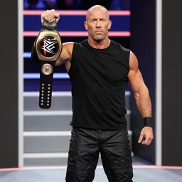 a scene of jason statham as wrestler entering entrances, within wwe belt