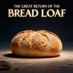 cover art for the movie the great return of the bread loaf, dramatic lighting, epic composition,