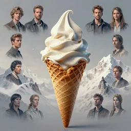 Ice cream cone looking mountain, concept art by Noah Bradley, Darek Zabrocki, Tyler edlin, Jordan Grimmer, Neil Blevins, James Paick, Natasha Tan, highly detailed, ultra detailed, ultra realistic, trending on artstation