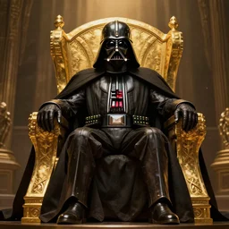 highly detailed portrait of a old evil bad horror dath vader sitting alone on a golden throne, unreal engine, fantasy art by greg rutkowski, cinematic, establishing shot, art station