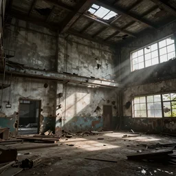 Abandoned factory room, octane render, artstation trending, highly detailded