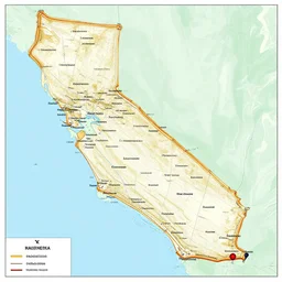 map of southern california, place names, 4 k