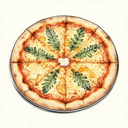 hawaiian pizza japanese ink print