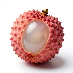 jade lychee, high detail macro photography, isolated on a pure white background, centered, entire object in frame, sharp focus, soft studio lighting